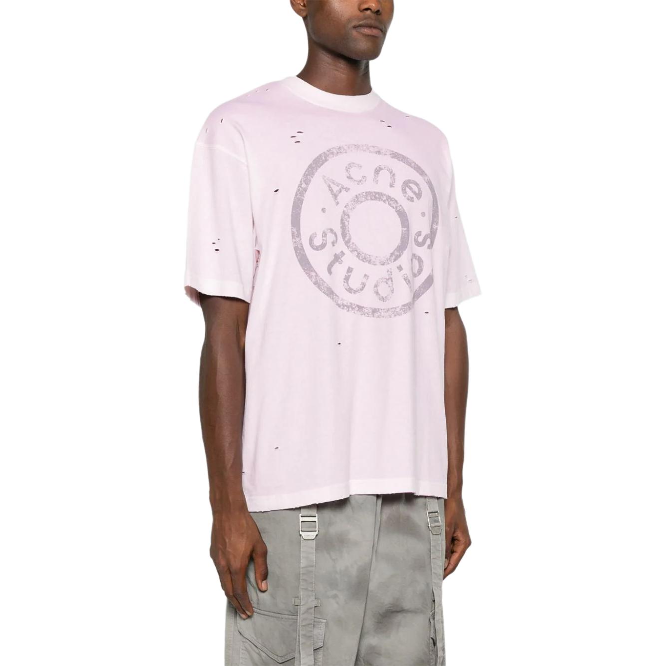 Purchase Camiseta Oversize Unisex Acne Studios FW24 Multicolor Logo Rosa Claro CL0294-PINK