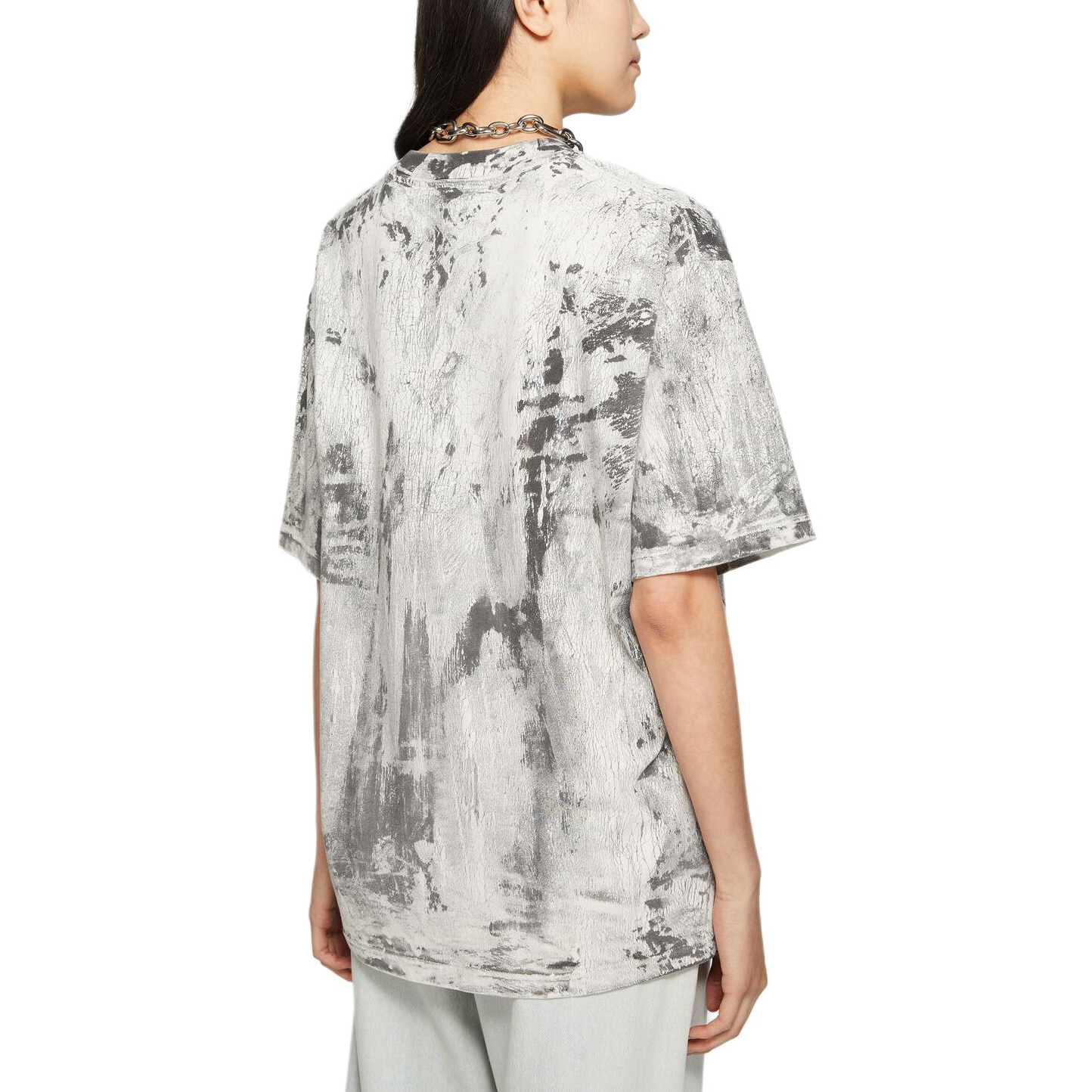 Shop Acne Studios FW24 Baju T-Shirt Tie-Dye Oversaiz Uniseks Hitam Kelam. CL0298-BM0
