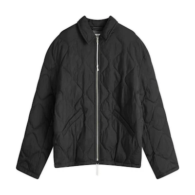 Acne Studios FW24 Quilted Barn Jacket with Zip and Collar - Black B90764-900