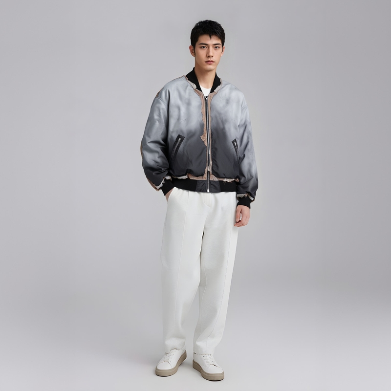 Lookbook Acne Studios FW24 Relaxed Logo Embroidered Zip-Up Cotton Jacket Black Mens. B90789-BM0