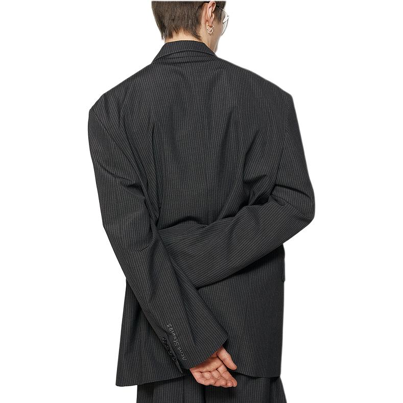 Purchase Blazer Acne Studios FW24 Hombre de Rayas Holgado Manga Larga Gris Carbón. BH0208-AA2