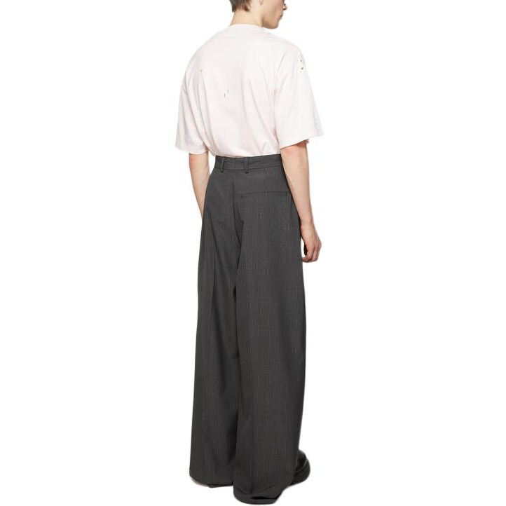Shop Pantalones de Traje Acne Studios FW24 Rayados Pierna Ancha Gris Carbón Hombre. BK0632-AA2