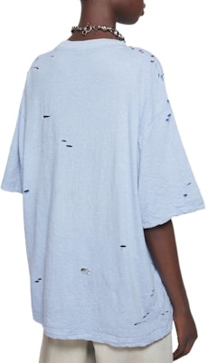 Acne Studios FW24 Unisex Distressed Logo Print T-Shirt Light Blue CL0294-AIQ Shop Acne Studios FW24 Unisex Distressed Logo Print T-Shirt Light Blue CL0294-AIQ