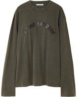 Acne Studios FW24 Washed Black Leather Applique Logo Oversized Long Sleeve Tee Unisex CL0304-BM0 Acne Studios FW24 Washed Black Leather Applique Logo Oversized Long Sleeve Tee Unisex CL0304-BM0