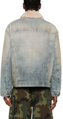 Acne Studios FW24 Washed Denim Button-Up Jacket Unisex in Mid Blue C90172-Medium Blue Purchase Acne Studios FW24 Washed Denim Button-Up Jacket Unisex in Mid Blue C90172-Medium Blue