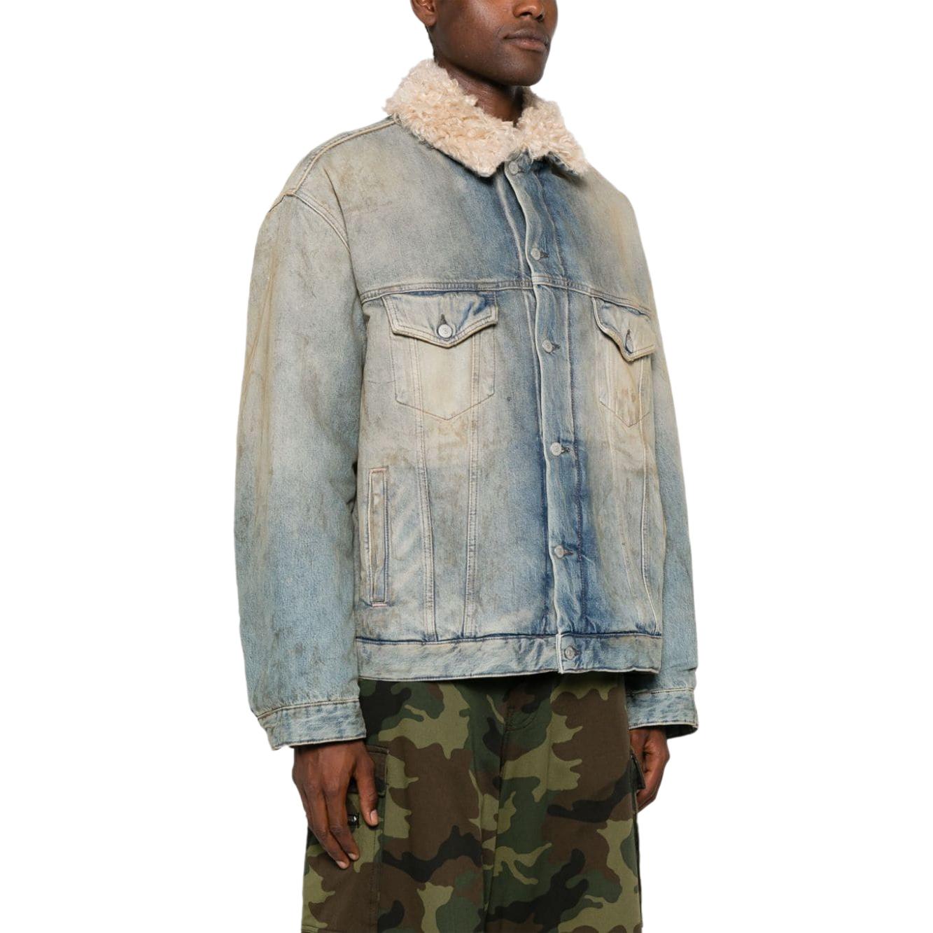 Details for Acne Studios FW24中性款洗水丹宁纽扣夹克中蓝色 C90172-Medium Blue