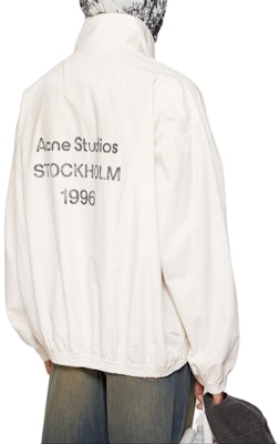 Acne Studios FW25 灰白色寬鬆款拉鍊夾克附字母標誌外套。 B90791-DC6 Shop Acne Studios FW25 灰白色寬鬆款拉鍊夾克附字母標誌外套。 B90791-DC6
