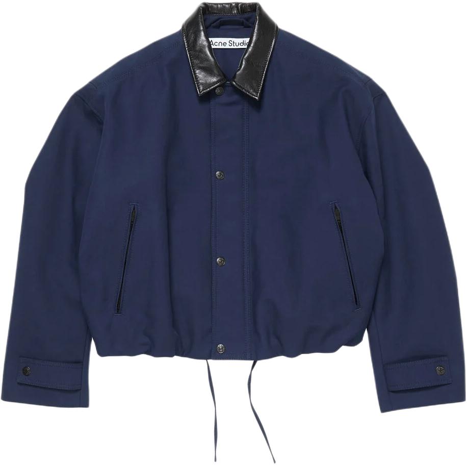 Acne Studios FW25 Contrast Leather Collar Barn Style Jacket - Men. B90857-BG3