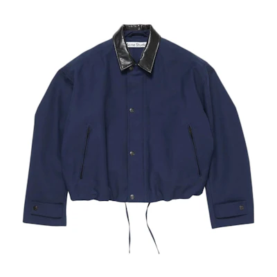 Acne Studios FW25 Contrast Leather Collar Barn Style Jacket - Men. B90857-BG3
