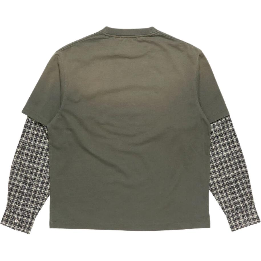 Lookbook Acne Studios FW25 格紋標誌印花寬鬆層次長袖圓領上衣 男女適用 CL0394-DSQ