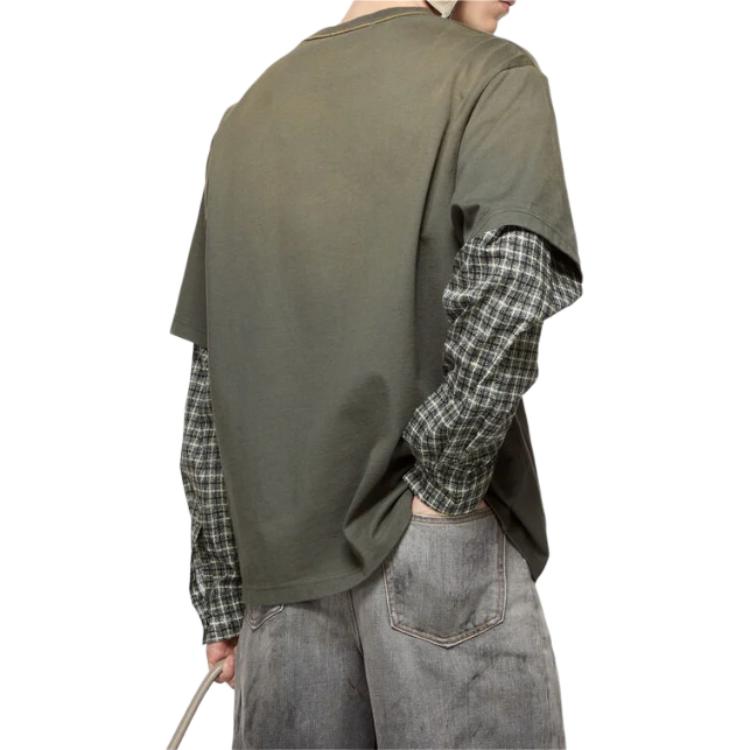 Purchase Acne Studios FW25 格紋標誌印花寬鬆層次長袖圓領上衣 男女適用 CL0394-DSQ