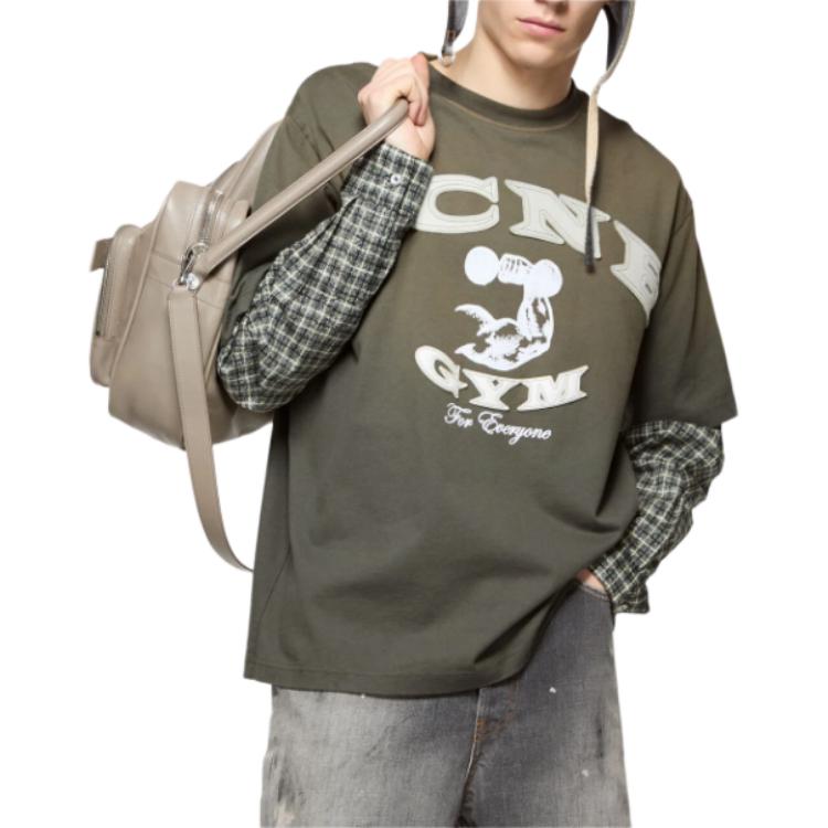 Details for Acne Studios FW25 格紋標誌印花寬鬆層次長袖圓領上衣 男女適用 CL0394-DSQ