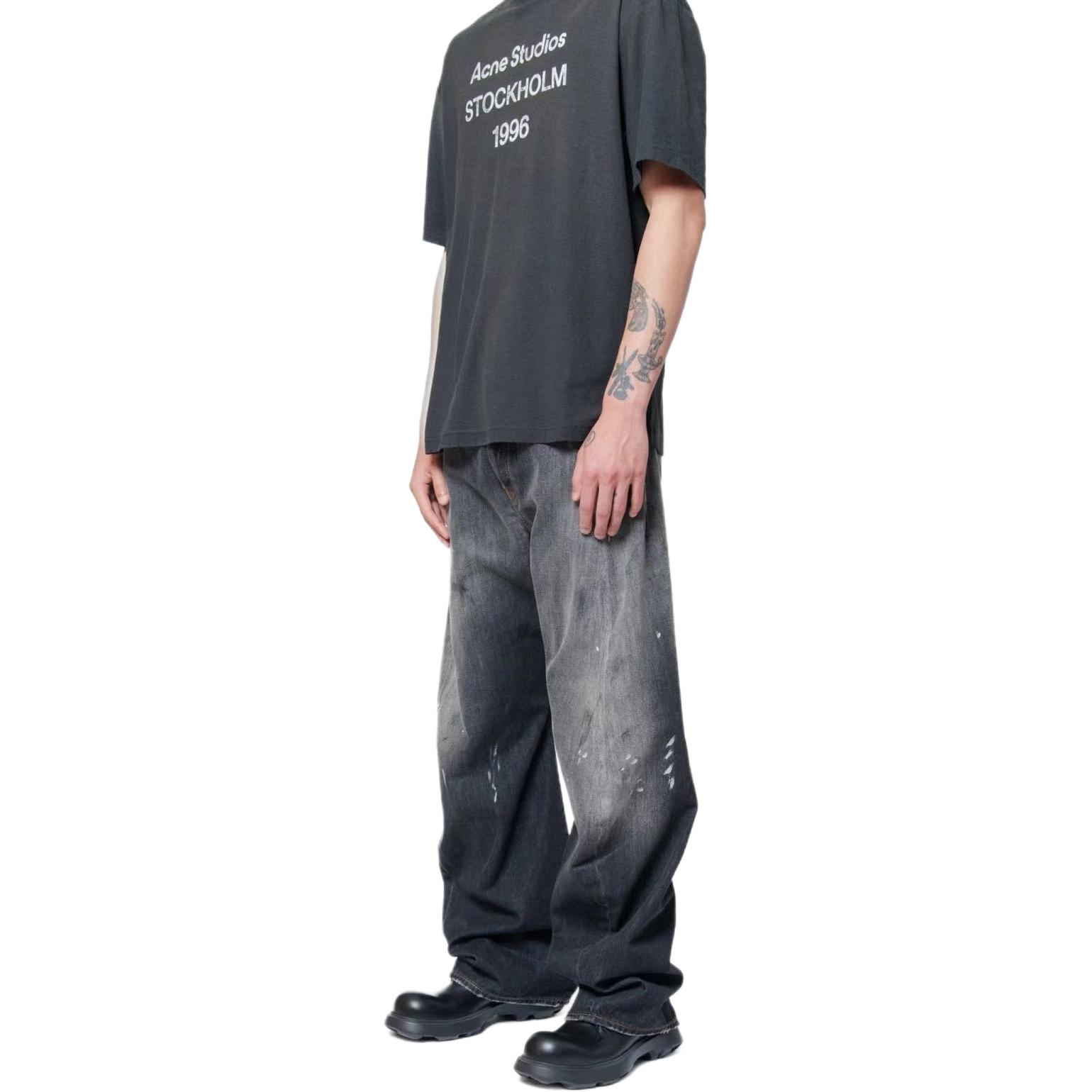 Acne Studios FW25 Splatter Loose Low Waist Wide-Leg Long Jeans B00426-900 圖 4