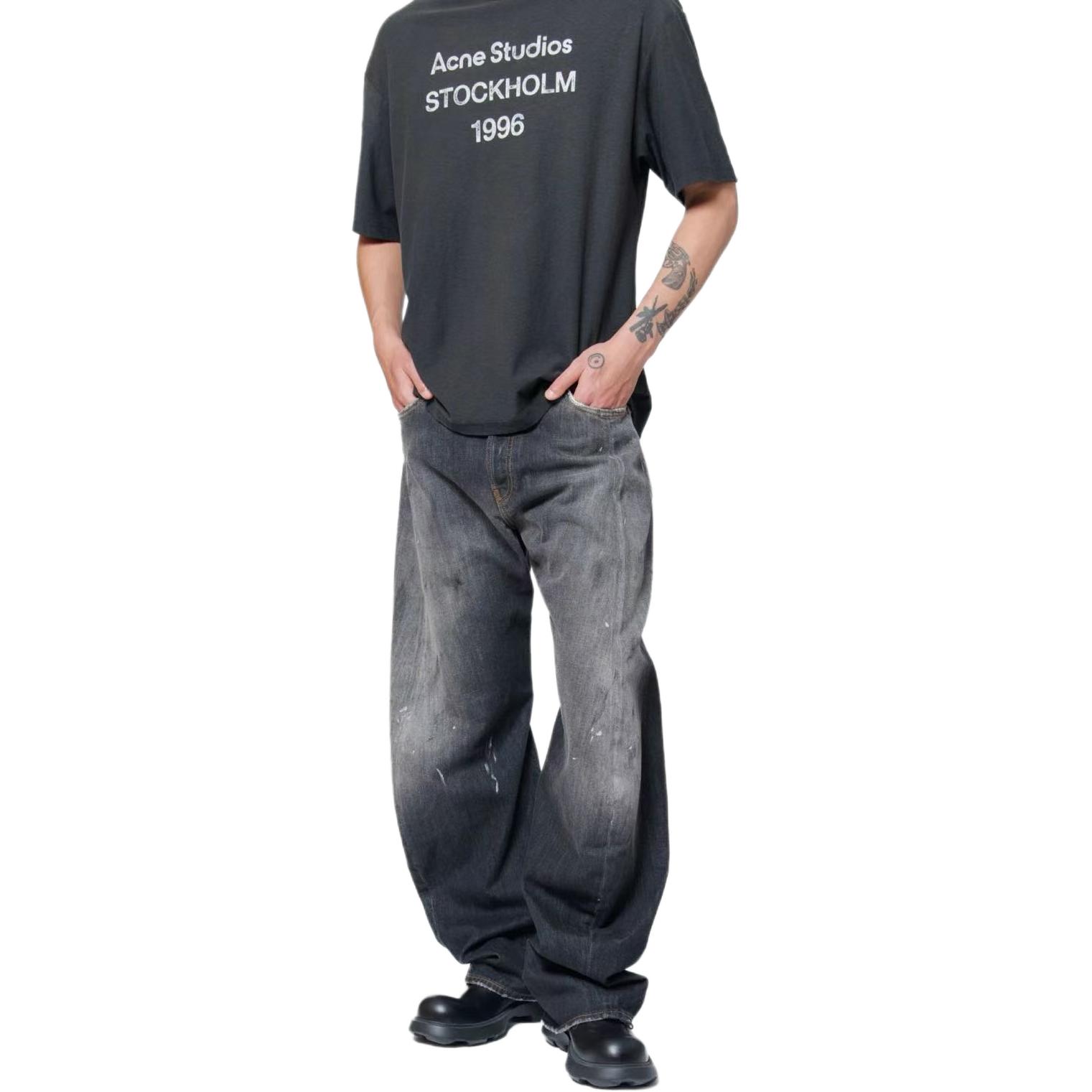 Acne Studios FW25 Splatter Loose Low Waist Wide-Leg Long Jeans B00426-900 圖 6