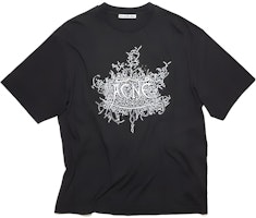 Acne Studios Glow Logo Unisex Black Crewneck T-Shirt. BL0358-BM0 Acne Studios Glow Logo Unisex Black Crewneck T-Shirt. BL0358-BM0