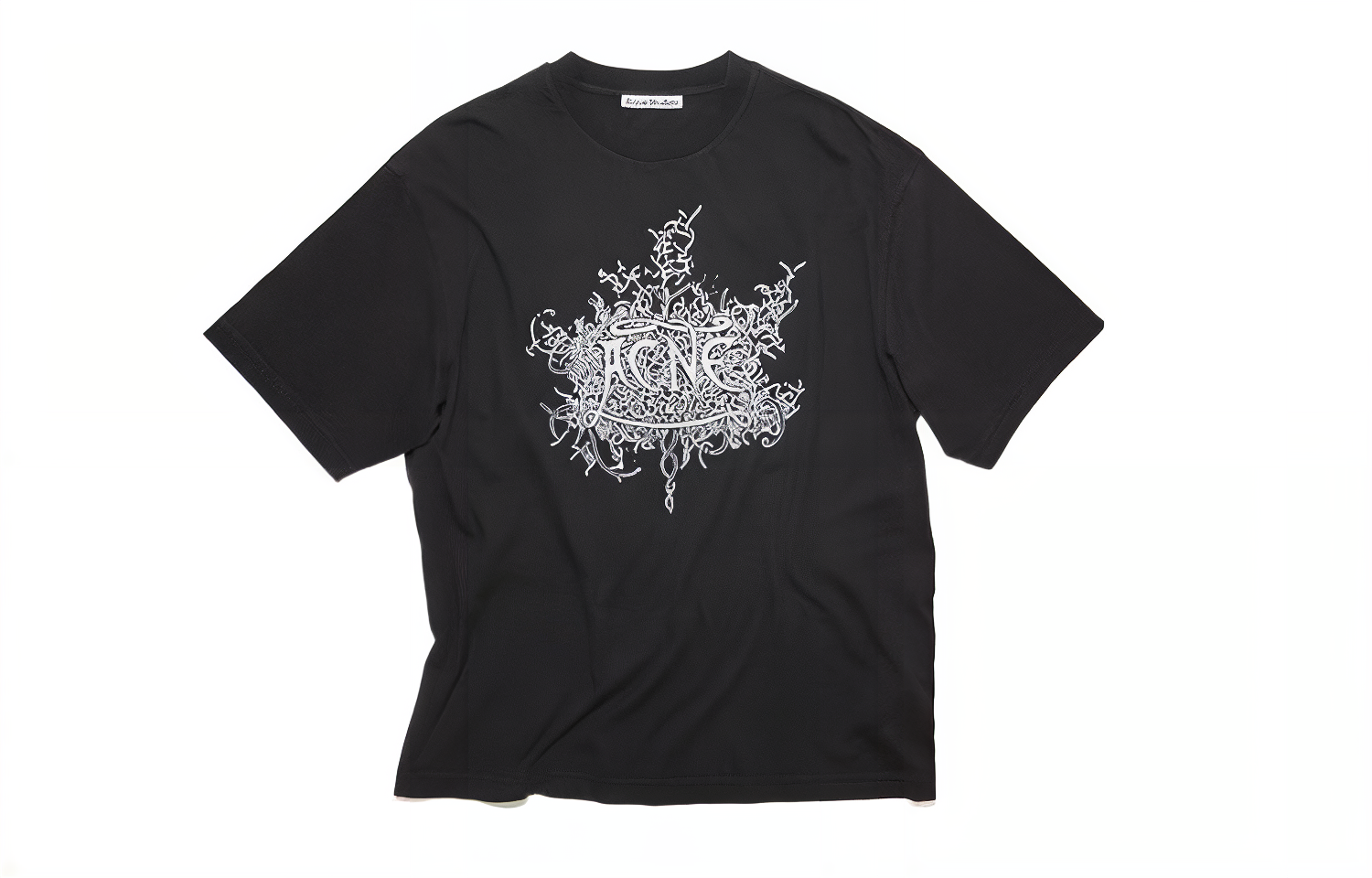 Order Acne Studios 发光徽标男女同款黑色圆领T恤。 BL0358-BM0