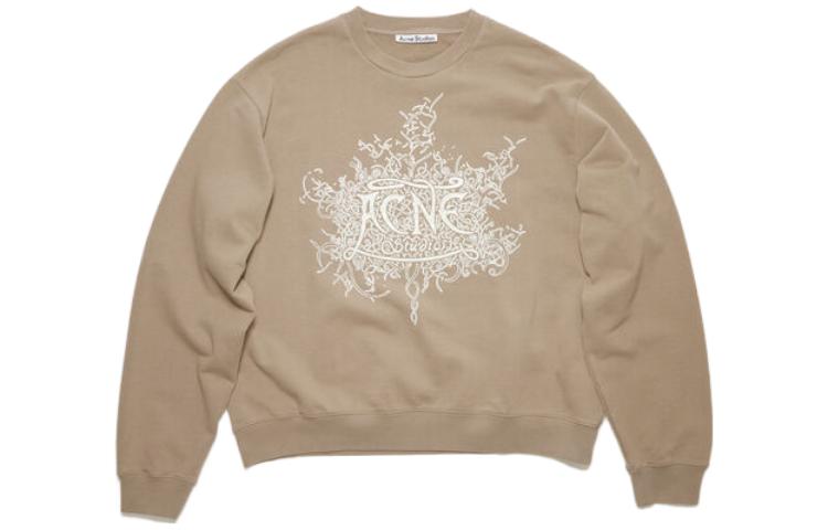 Acne Studios Graphic Glow-In-The-Dark Crewneck Long Sleeve Sweatshirt Brown Mens BI0185-CQL