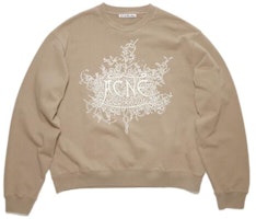 Acne Studios Graphic Glow-In-The-Dark Crewneck Long Sleeve Sweatshirt Brown Mens BI0185-CQL Acne Studios Graphic Glow-In-The-Dark Crewneck Long Sleeve Sweatshirt Brown Mens BI0185-CQL