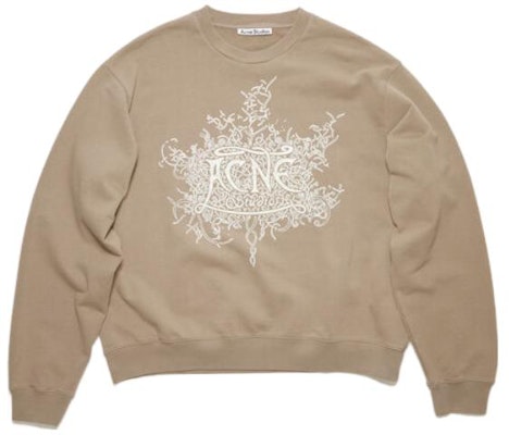 Acne Studios Graphic Glow-In-The-Dark Crewneck Long Sleeve Sweatshirt Brown Mens BI0185-CQL Order Acne Studios Graphic Glow-In-The-Dark Crewneck Long Sleeve Sweatshirt Brown Mens BI0185-CQL