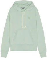 Acne Studios Green Logo Print Pullover Hoodie with Drawstring CI0141-CKM Acne Studios Green Logo Print Pullover Hoodie with Drawstring CI0141-CKM