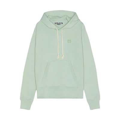 Acne Studios Green Logo Print Pullover Hoodie with Drawstring CI0141-CKM
