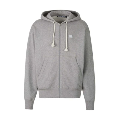 Acne Studios Grey Solid Color Zip-Up Hoodie Menswear. CI0130-X92