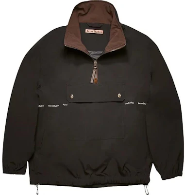 Acne Studios 男士半拉鍊高領Logo印花外套 黑色 B90458-900 Buy Acne Studios 男士半拉鍊高領Logo印花外套 黑色 B90458-900
