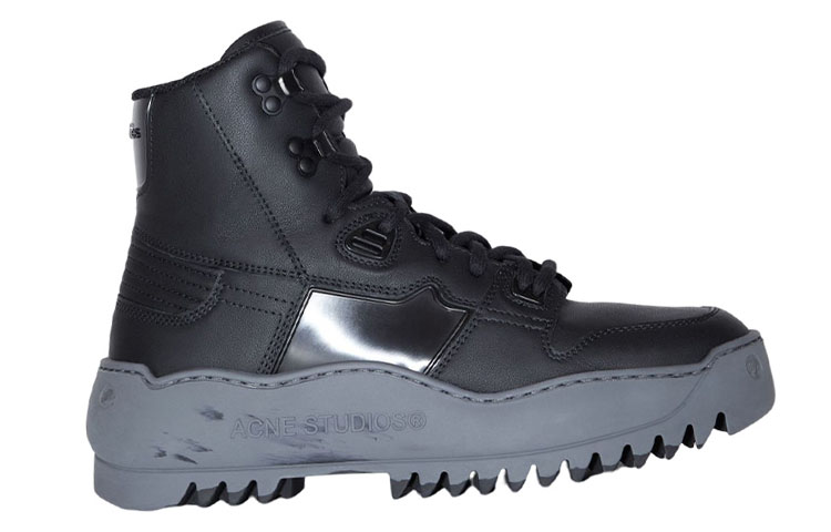 Acne Studios High-Top Sneaker 'Black Leather' 圖 2