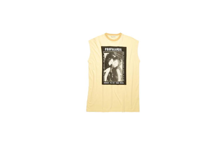 Acne Studios High-Waisted Vintage Print Dress in Mustard Yellow AL0132-BLD