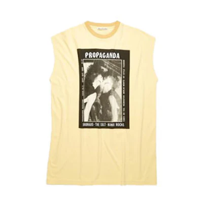 Acne Studios High-Waisted Vintage Print Dress in Mustard Yellow AL0132-BLD