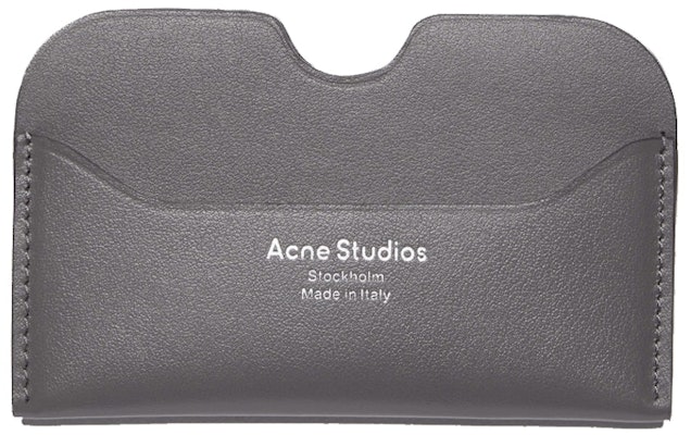 Acne Studios Tempat Kartu Kulit Abu-abu Tua Buy Acne Studios Tempat Kartu Kulit Abu-abu Tua