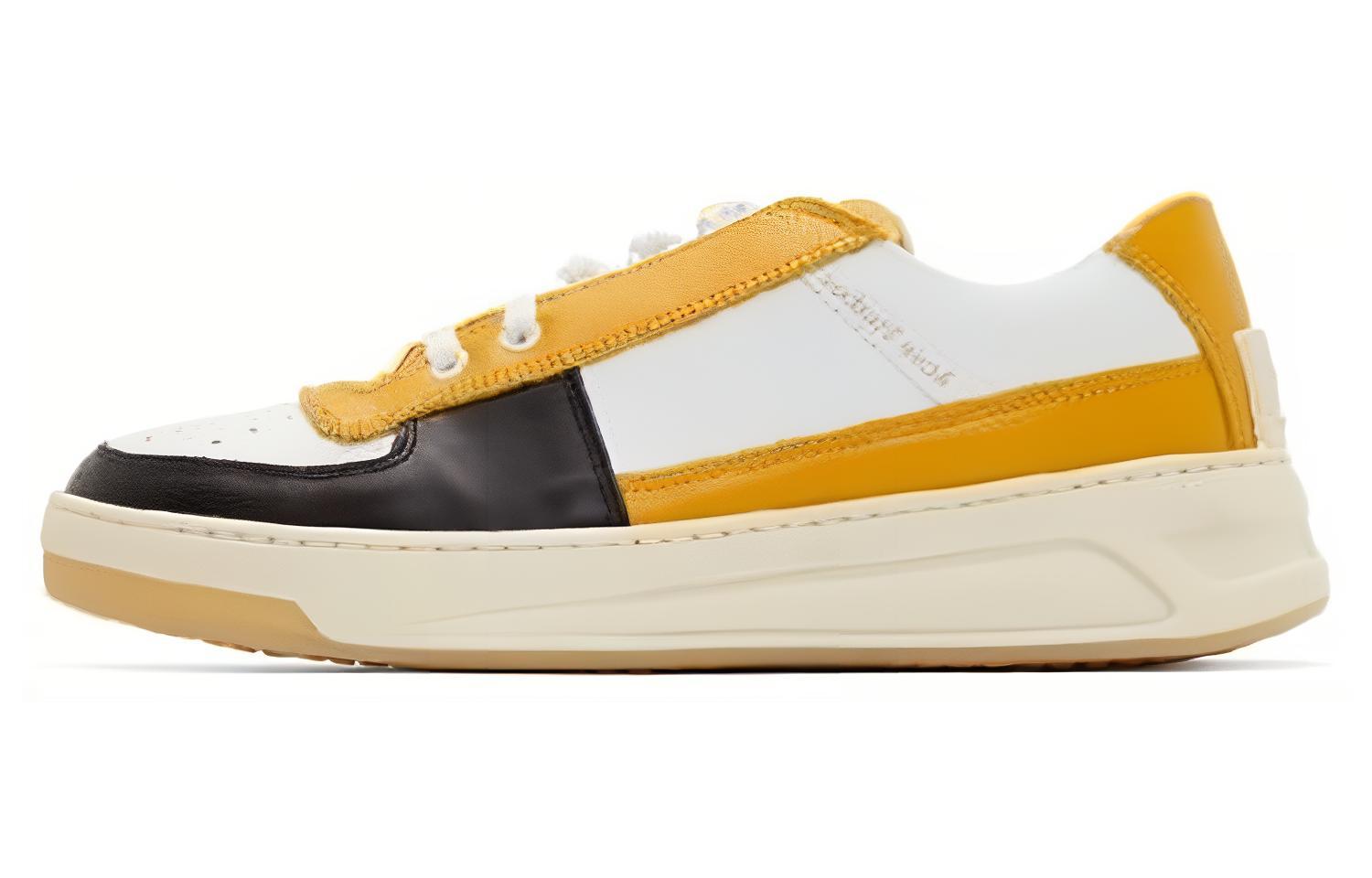 Acne Studios Leather Low-Top Fashion Sneakers Yellow Mens Casual Shoes BD0051-BMC