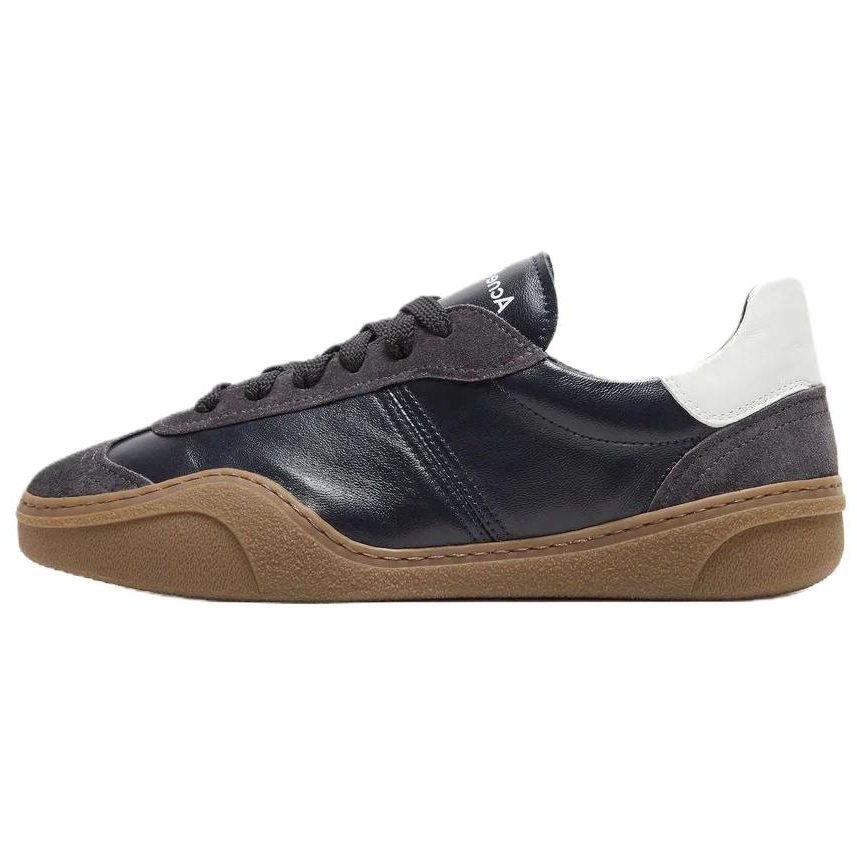 Acne Studios Leather Low-Top Lace-Up Casual Sneakers Coal Gray. BD0319-DQH