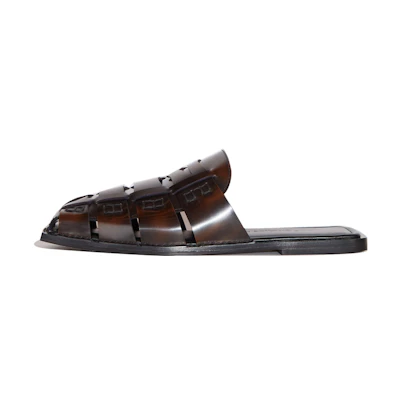 Acne Studios Leather Square-Toe Sandal 'Dark Brown'