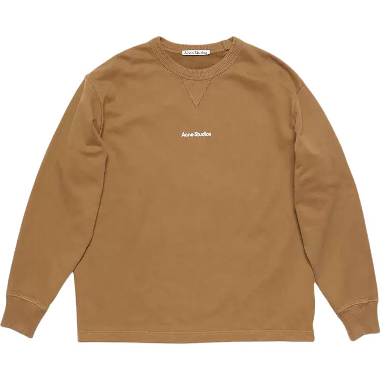 Acne Studios Light Brown Logo Print Crewneck Long Sleeve Sweatshirt CI0169-AE3