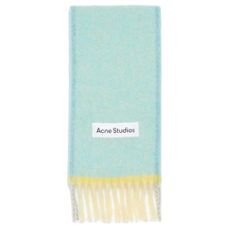 Acne Studios Logo Alpaca Wool Scarf Unisex Couple Style Green. CA0290228