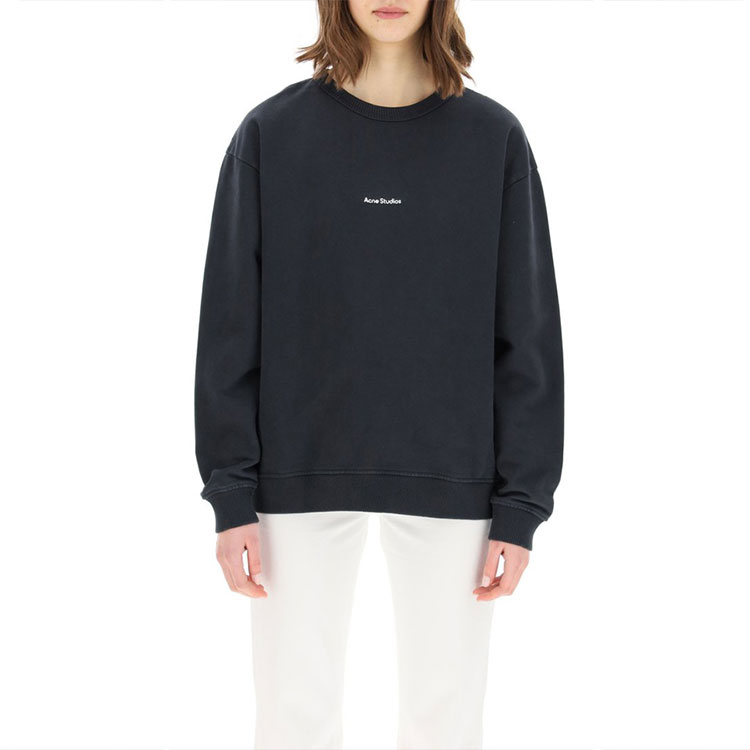 Lookbook Sudadera Negra Acne Studios Logo Crewneck. AI0067-900