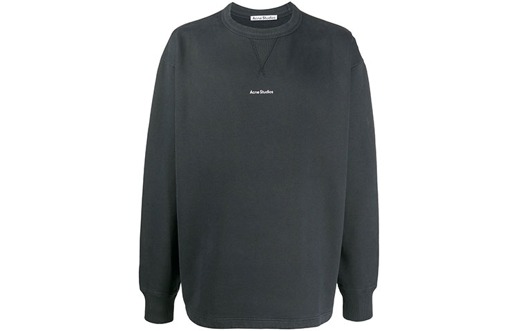 Acne Studios Logo Crewneck Sweatshirt Navy Blue BI0082-900