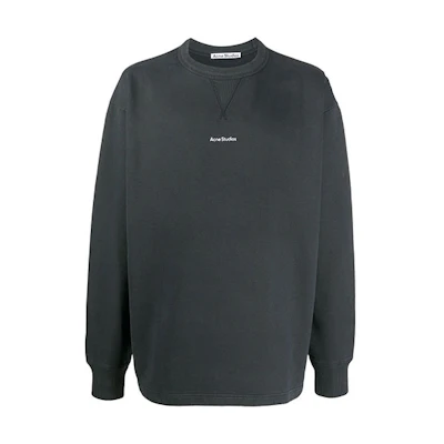 Acne Studios Logo Crewneck Sweatshirt Navy Blue BI0082-900