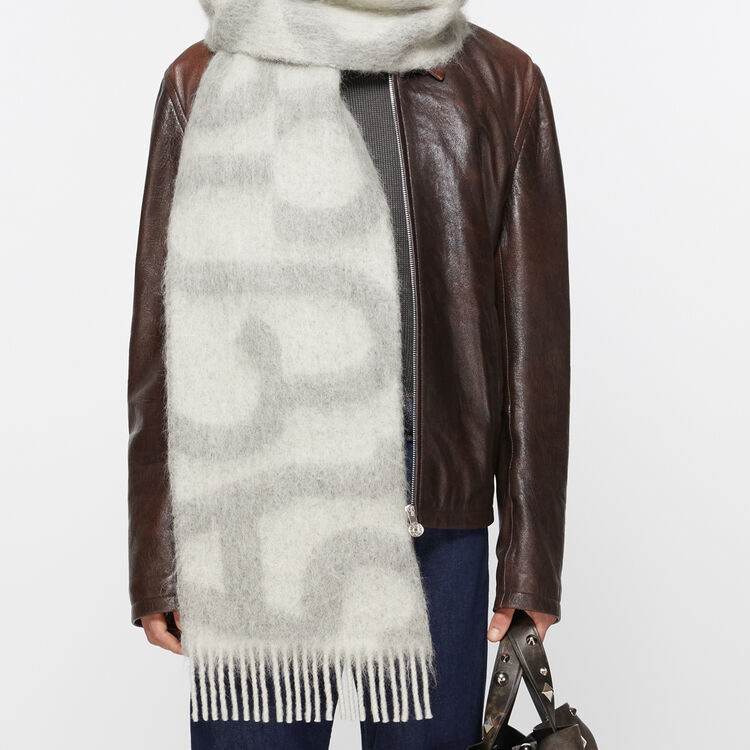 Acne Studios Logo Fringe Wool Scarf Unisex Couple Style - Gray. CA0311-AAB 圖 3