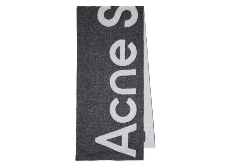 Acne Studios Logo Jacquard Scarf Black/Light Grey