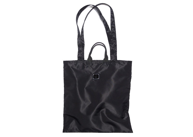 Acne Studios Logo Plaque Tote Bag Black