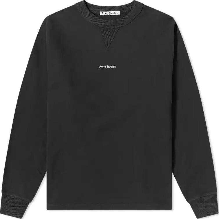 Acne Studios Logo Print Oversized Crewneck Sweatshirt Grey - FN-MN-SWEA000342