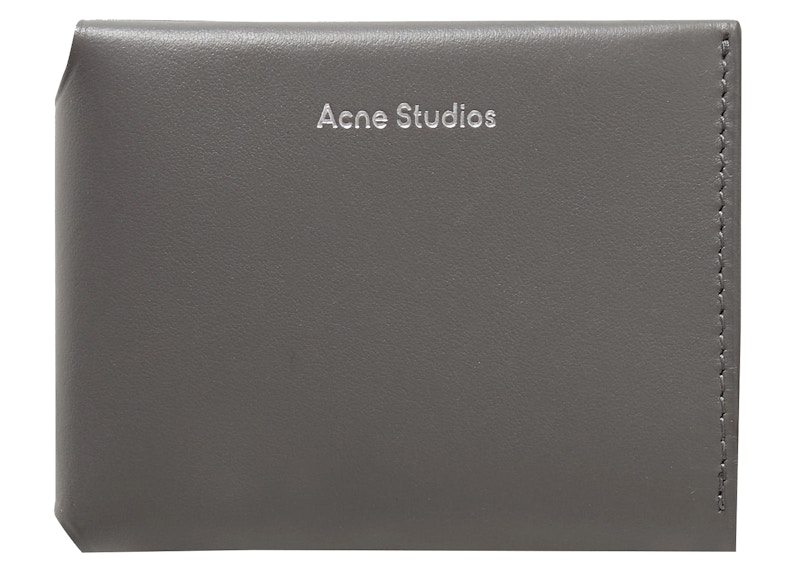 Acne Studios Logo Print Tri-Fold Wallet Dark Grey