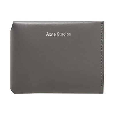 Acne Studios Logo Print Tri-Fold Wallet Dark Grey