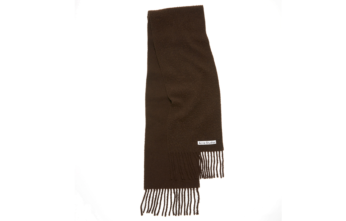 Acne Studios Logo Wool Scarf Unisex Brown - Couple Style Accessory. CA0283ADN 圖 2