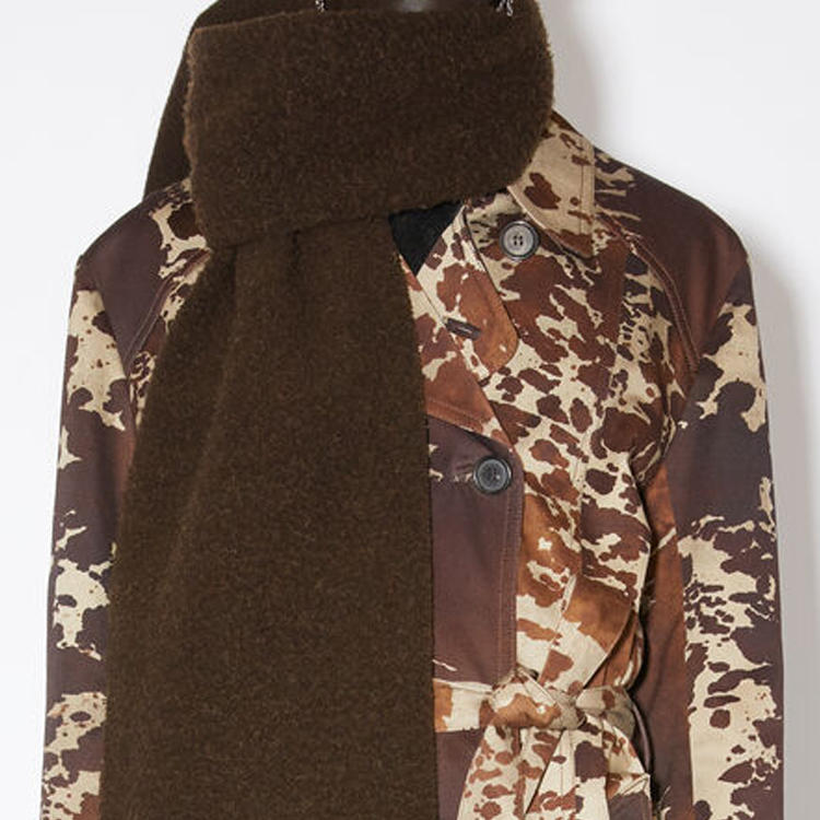 Acne Studios Logo Wool Scarf Unisex Brown - Couple Style Accessory. CA0283ADN 圖 3