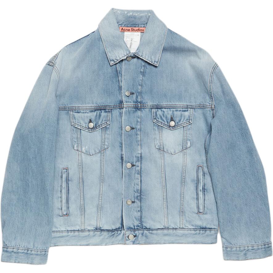 Acne Studios Loose Fit Dropped Shoulder Denim Jacket Unisex Light Blue. C90176-228