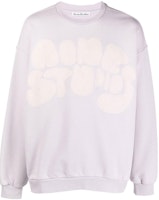 Acne Studios Loose Fit Logo Embroidered Long Sleeve Sweatshirt Purple Mens BI0172 Acne Studios Loose Fit Logo Embroidered Long Sleeve Sweatshirt Purple Mens BI0172