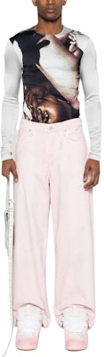 Acne Studios 男士低腰宽松版棉质牛仔裤 浅粉色。 B00337-418 Lookbook Acne Studios 男士低腰宽松版棉质牛仔裤 浅粉色。 B00337-418